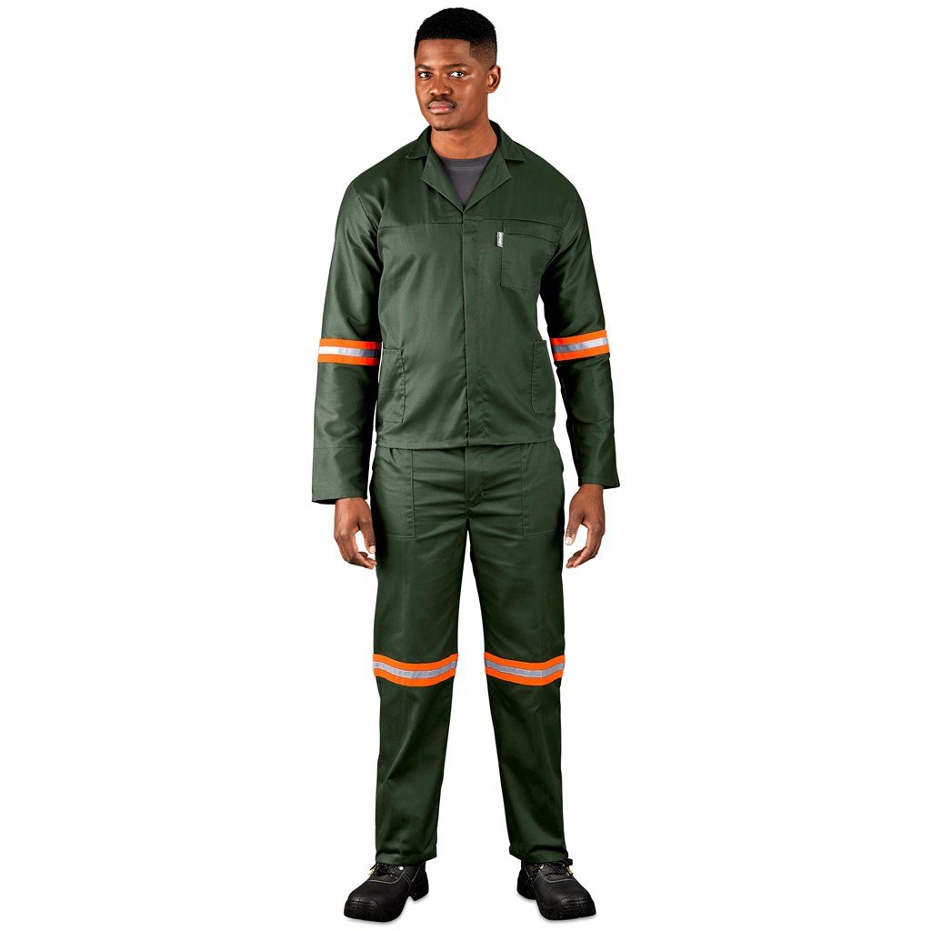 Acid Resistant Polycotton Conti Suit - Reflective Arm & Legs - Orange Tape - Image 3