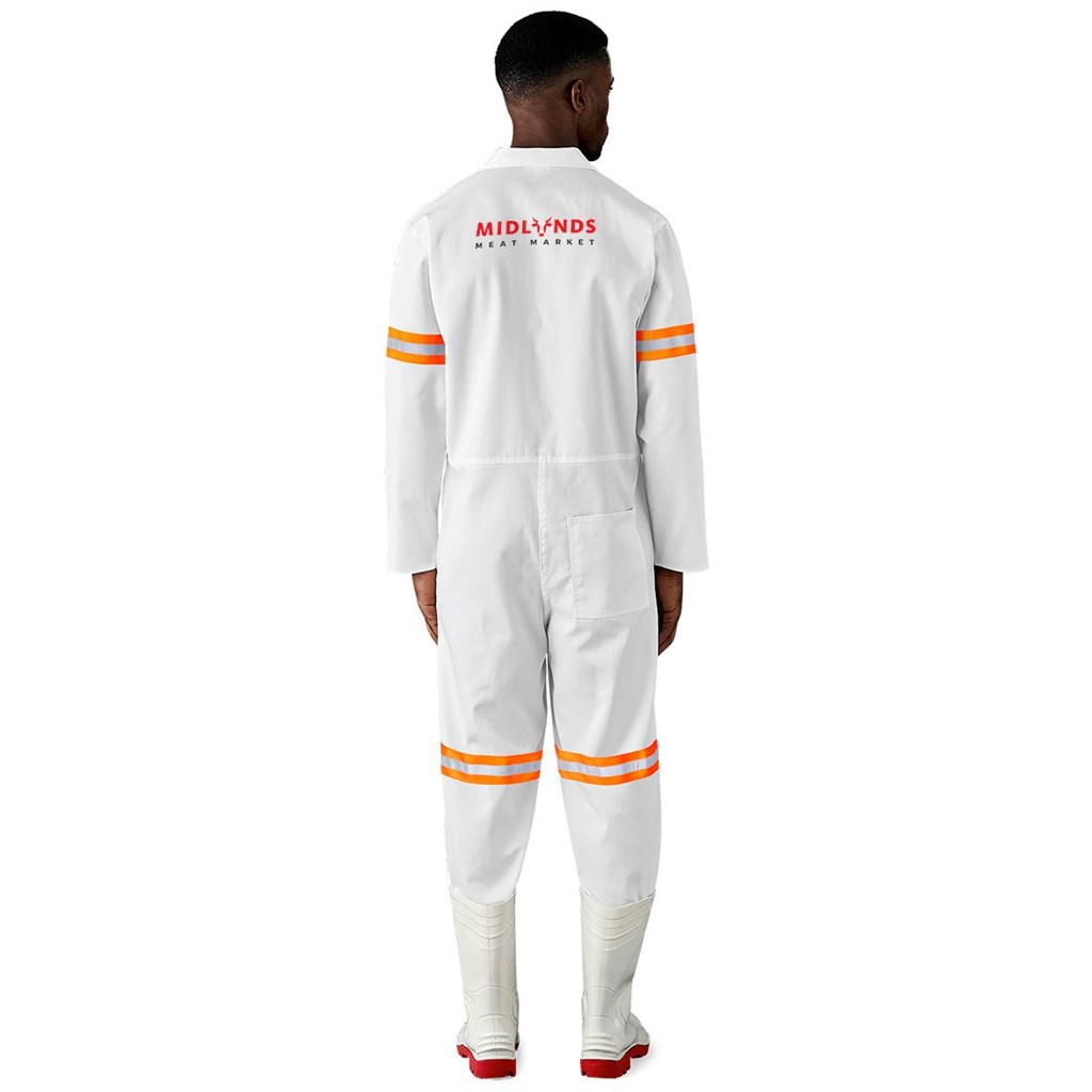 Safety Polycotton Boiler Suit - Reflective Arms & Legs - Orange Tape - Image 8