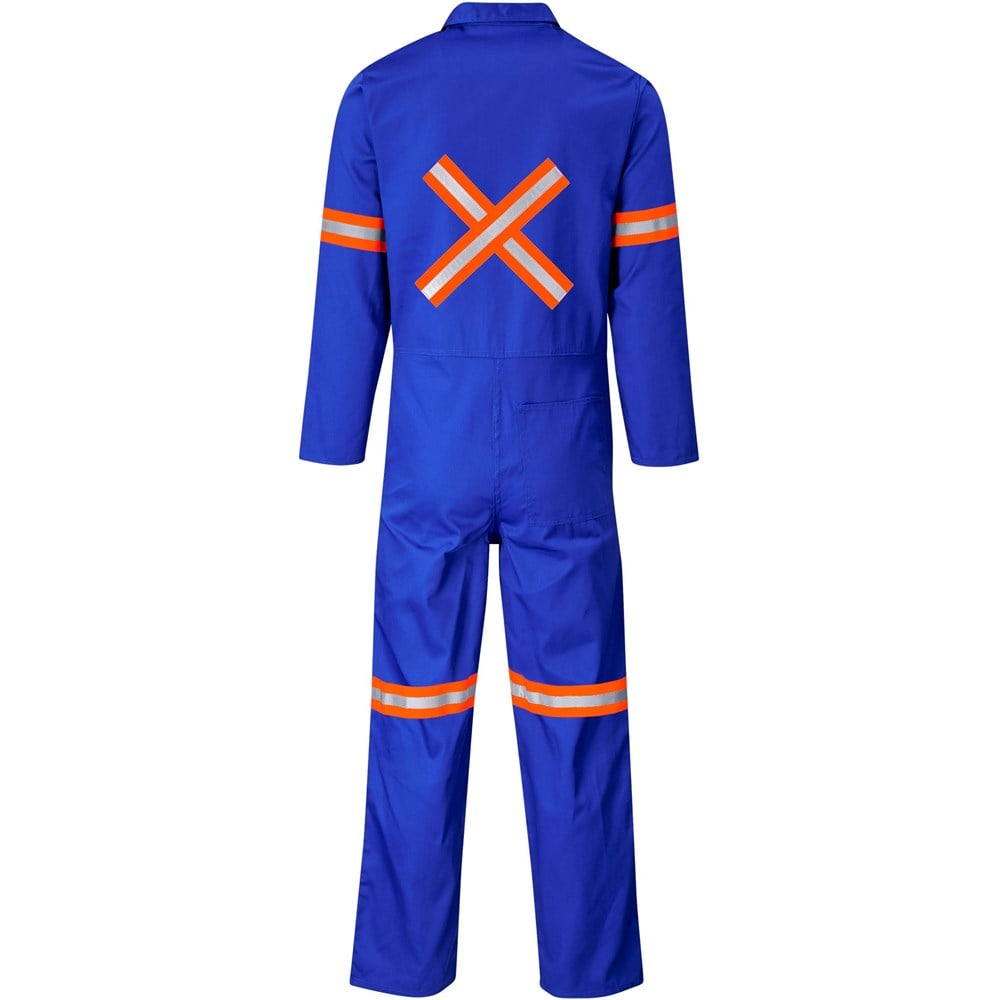 Safety Polycotton Boiler Suit - Reflective Arms Legs & Back - Orange Tape - Image 8