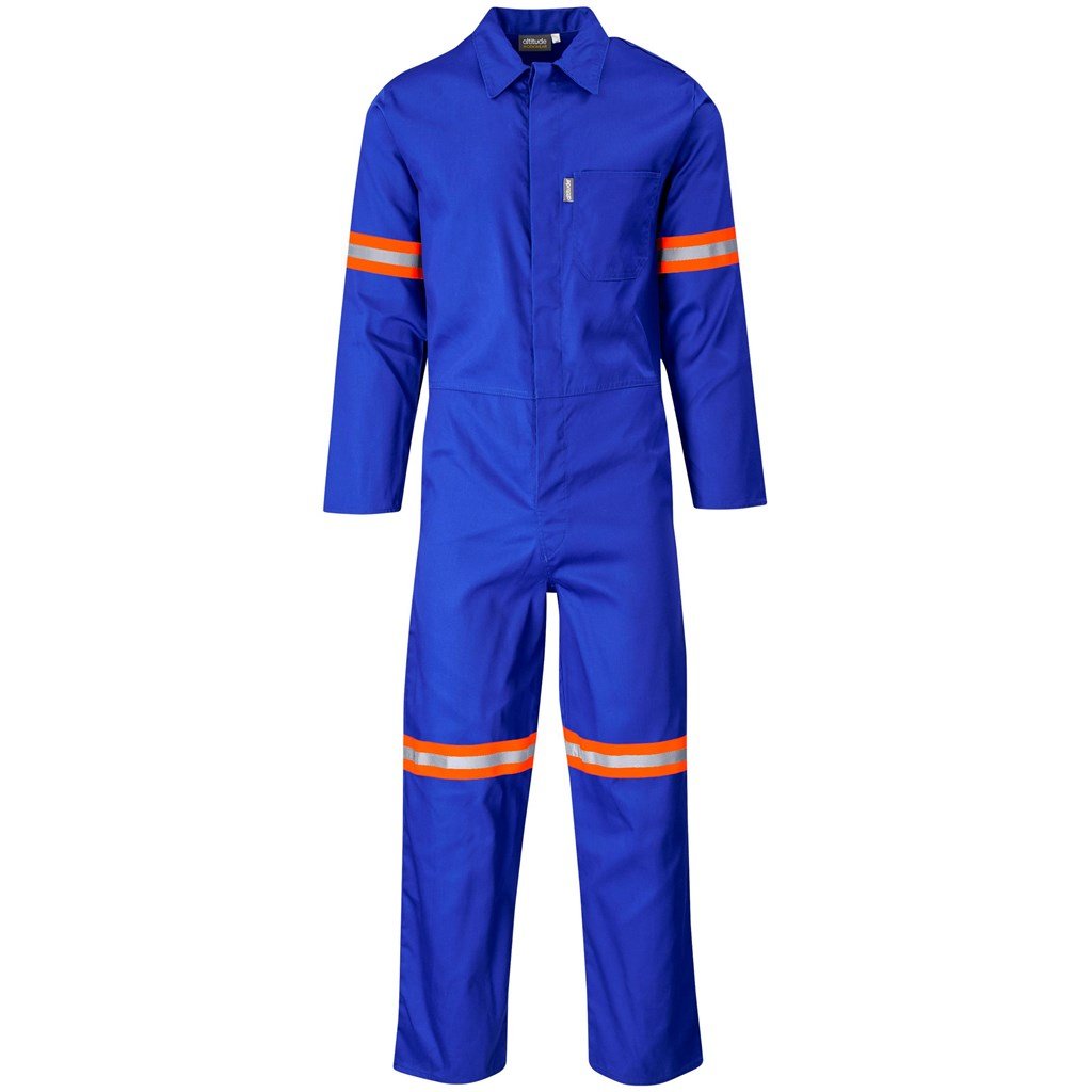 Safety Polycotton Boiler Suit - Reflective Arms Legs & Back - Orange Tape - Image 7