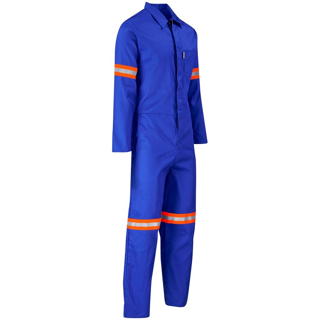 Safety Polycotton Boiler Suit - Reflective Arms Legs & Back - Orange Tape - Image 9