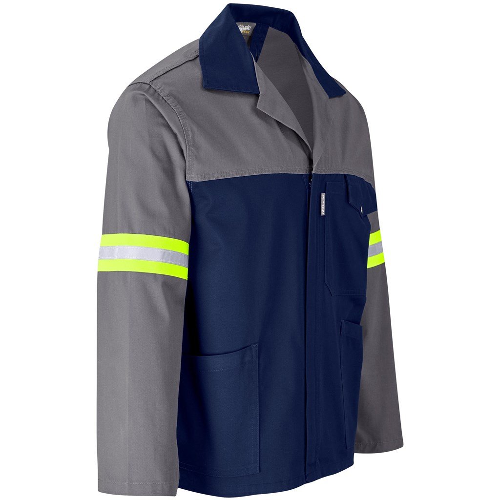 Site Premium Two-Tone Polycotton Jacket - Reflective Arms - Yellow Tape - Image 15