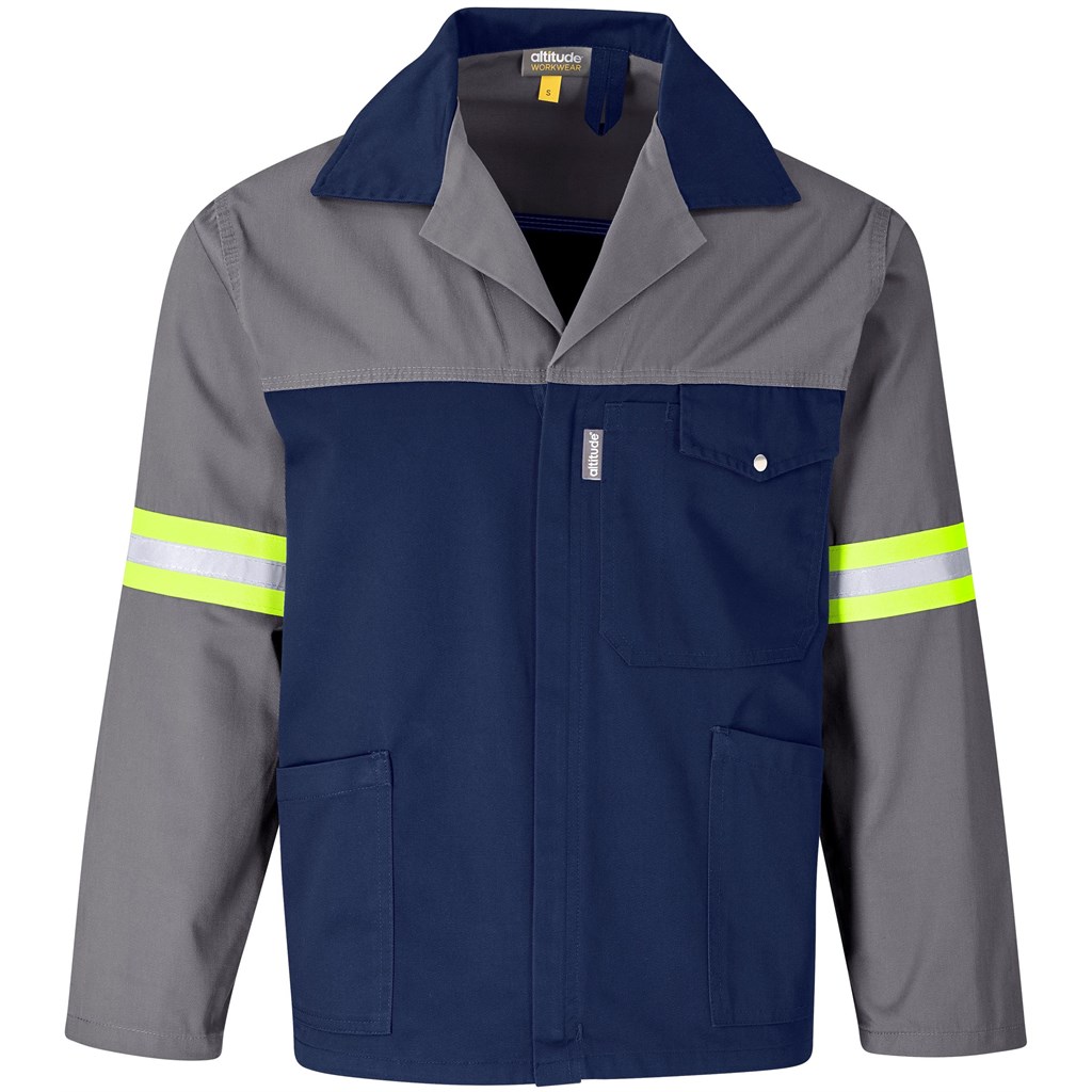 Site Premium Two-Tone Polycotton Jacket - Reflective Arms - Yellow Tape - Image 14