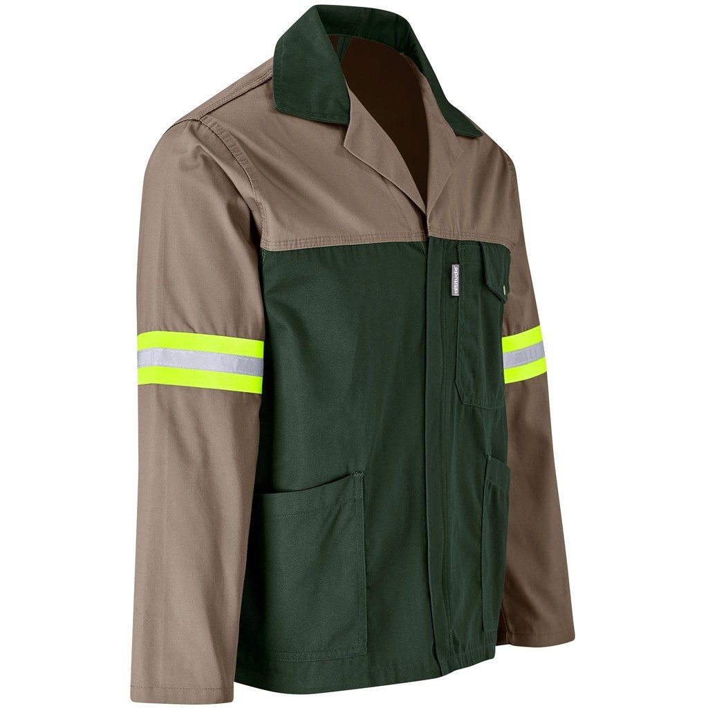 Site Premium Two-Tone Polycotton Jacket - Reflective Arms - Yellow Tape - Image 19