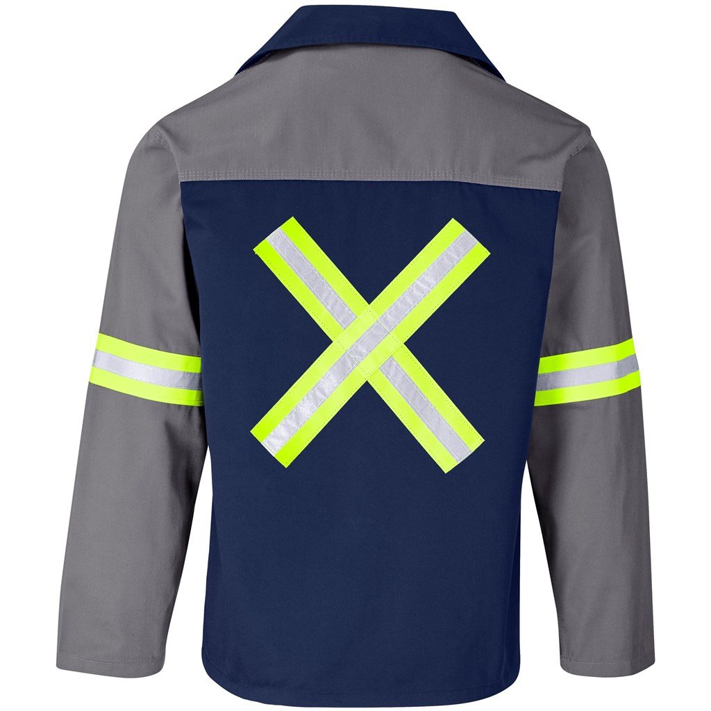 Site Premium Two-Tone Polycotton Jacket - Reflective Arms & Back - Yellow Tape - Image 13