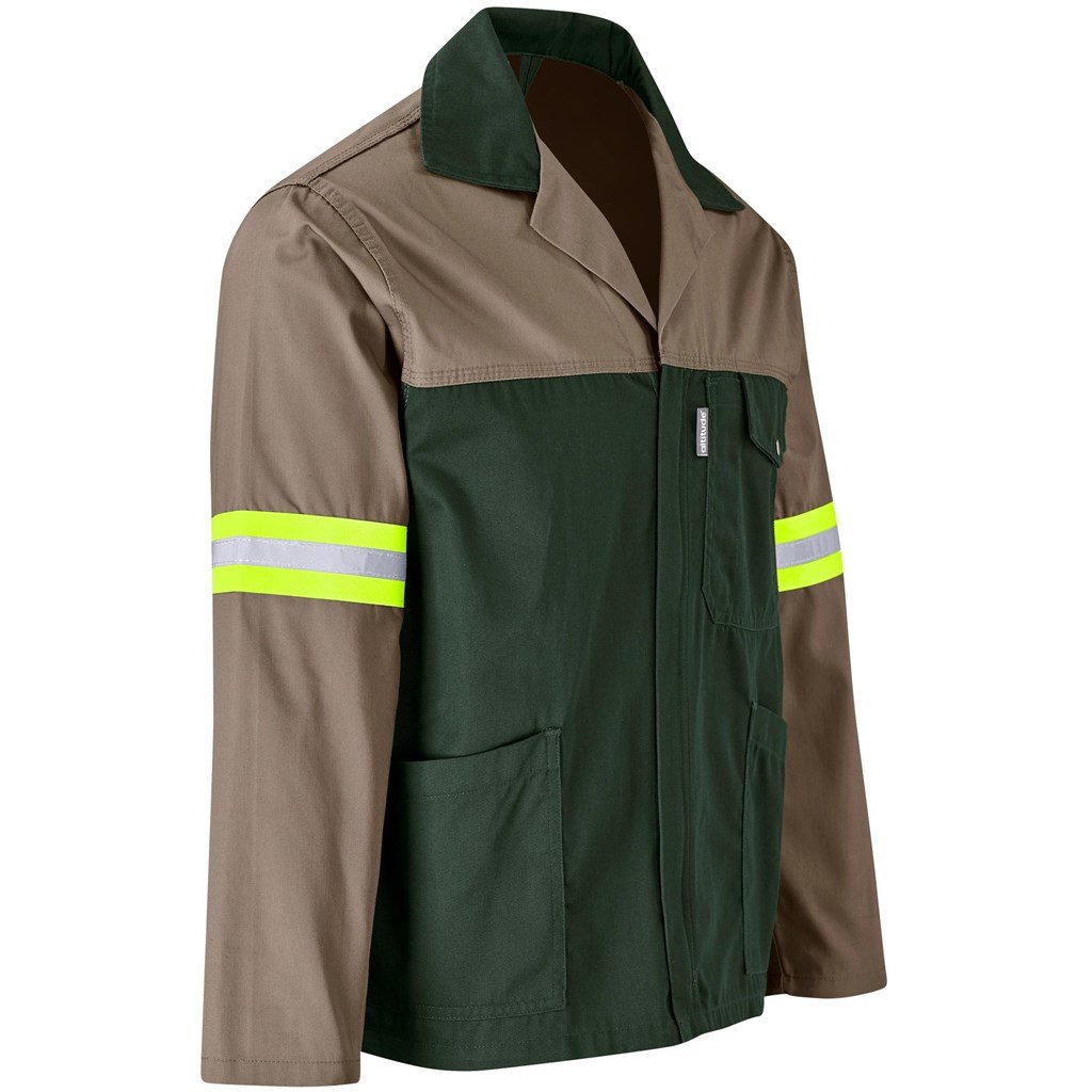 Site Premium Two-Tone Polycotton Jacket - Reflective Arms & Back - Yellow Tape - Image 17