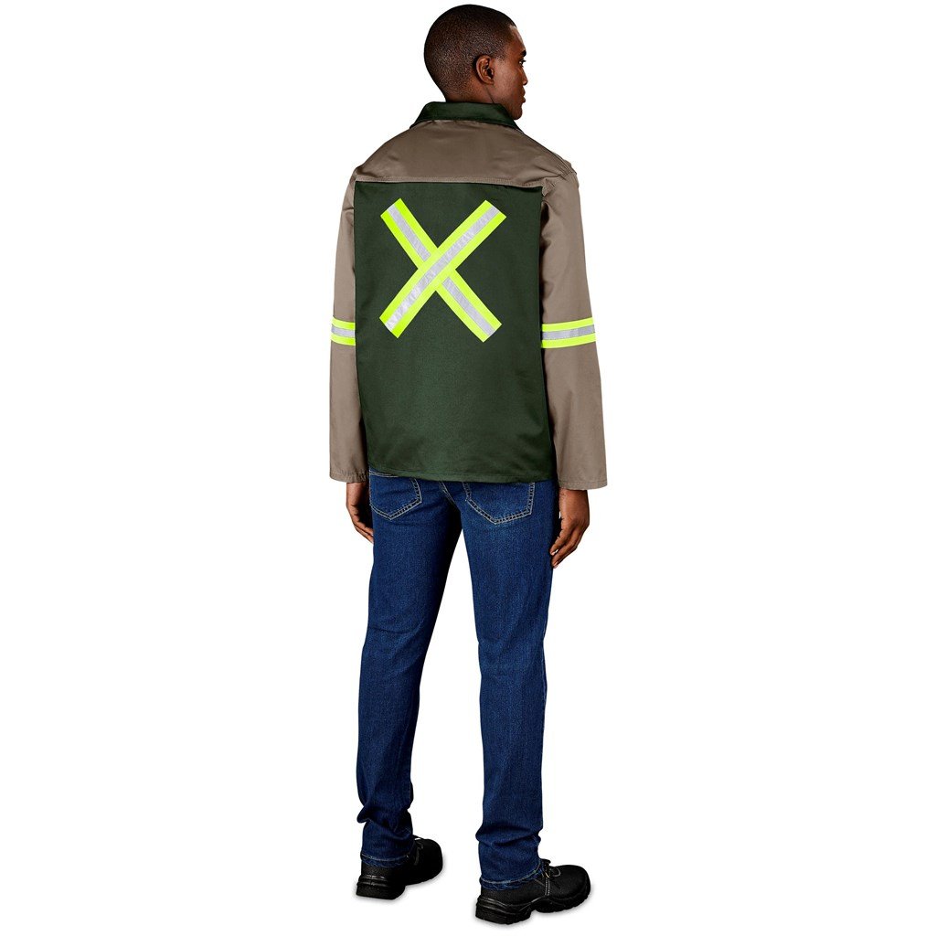 Site Premium Two-Tone Polycotton Jacket - Reflective Arms & Back - Yellow Tape - Image 7