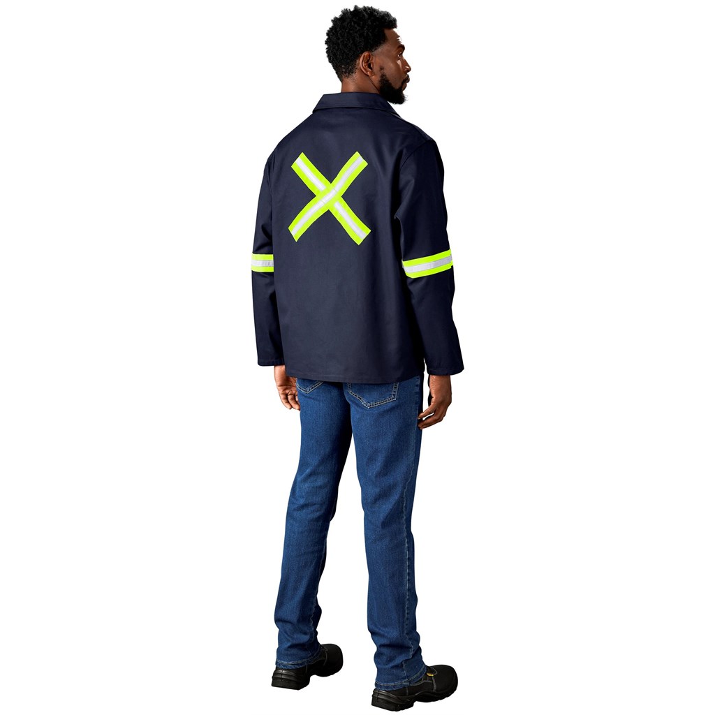 Artisan Premium 100% Cotton Jacket - Reflective Arms & Back - Yellow Tape - Image 11