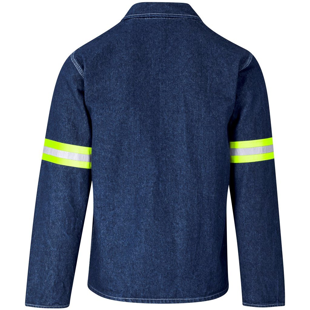 Cast Premium 100% Cotton Denim Jacket - Reflective Arms - Yellow Tape - Image 14