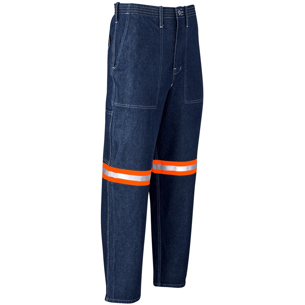 Cast Premium 100% Cotton Denim Pants - Reflective Legs - Orange Tape - Image 11
