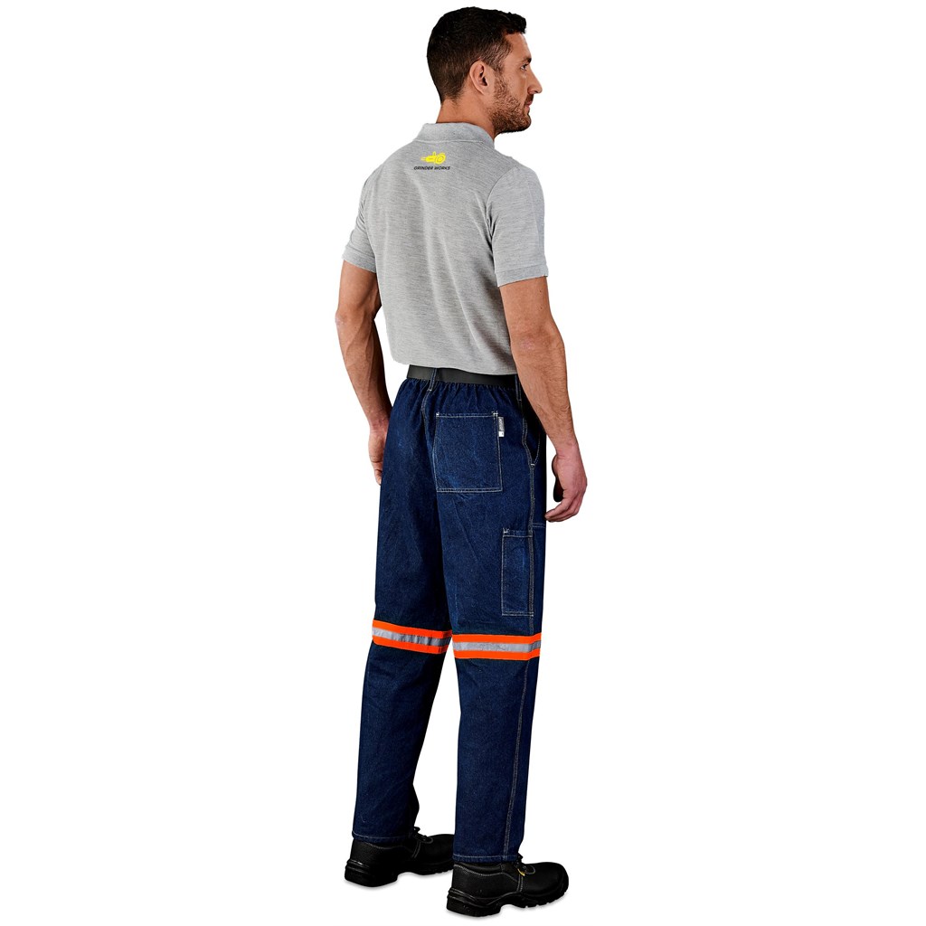 Cast Premium 100% Cotton Denim Pants - Reflective Legs - Orange Tape - Image 8