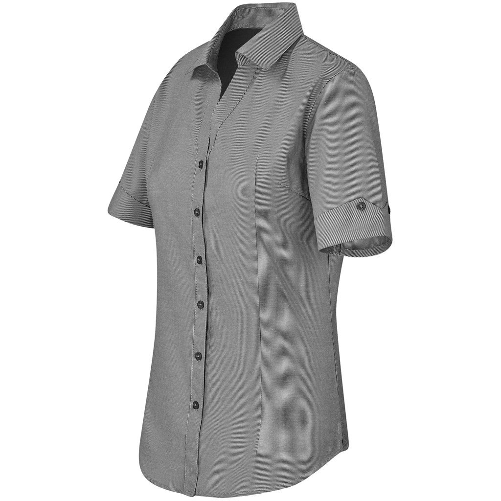 Ladies Short Sleeve Northampton Shirt - Black - Image 3