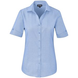 Ladies Short Sleeve Northampton Shirt - Sky Blue