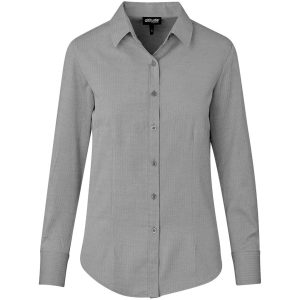 Ladies Long Sleeve Nottingham Shirt - Grey