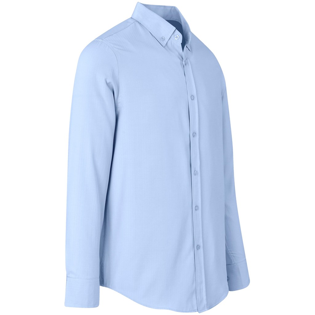Mens Long Sleeve Nottingham Shirt - Sky Blue - Image 4