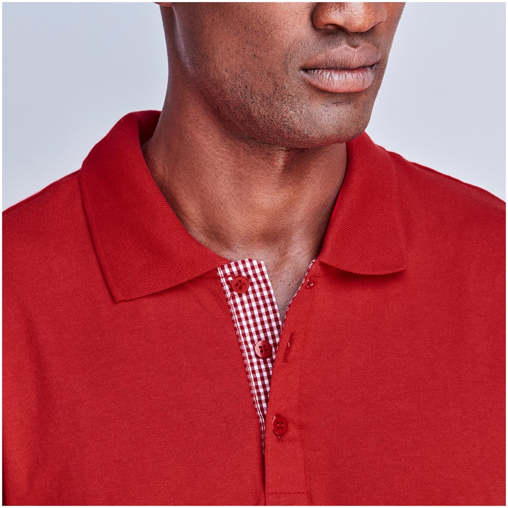 Mens New York Golf Shirt - Red - Image 4