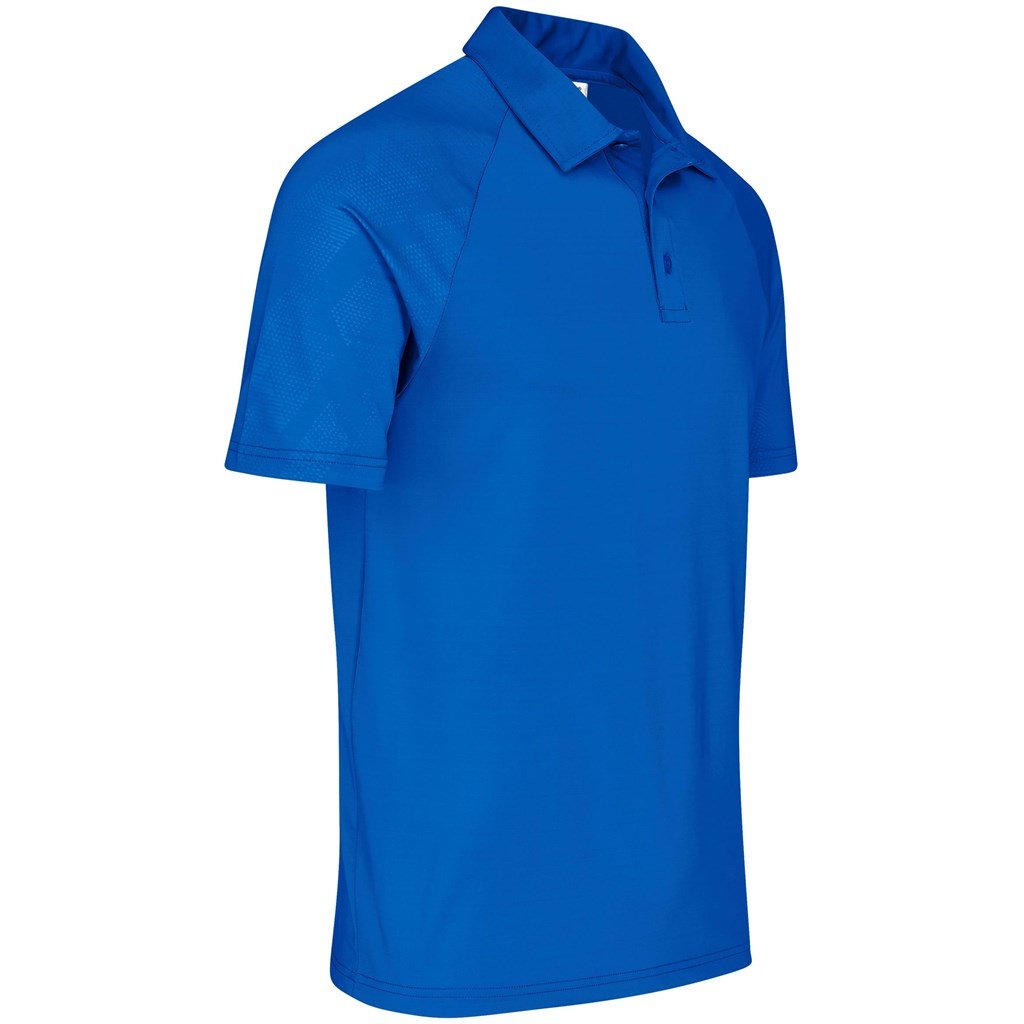 Mens Santorini Golf Shirt - Blue - Image 4