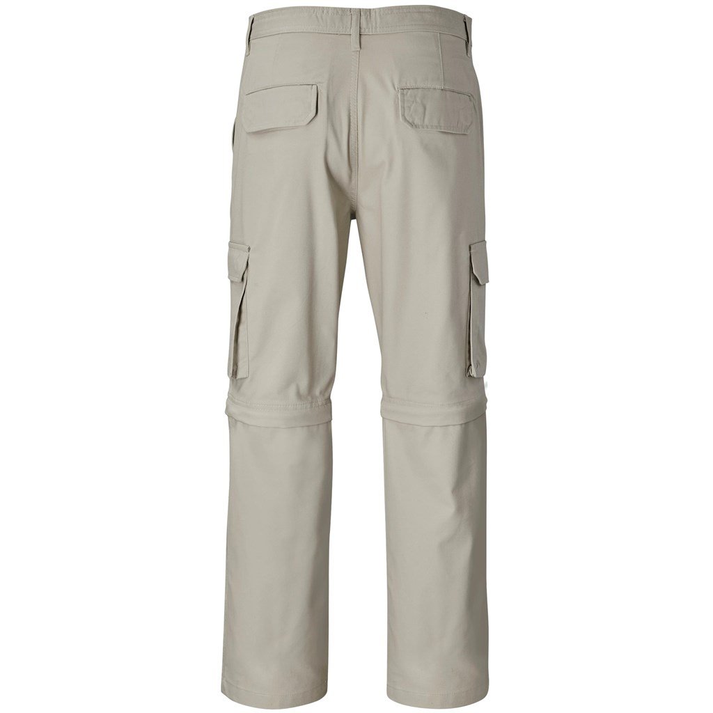 Mens Cargo Zip Off Pants - Stone