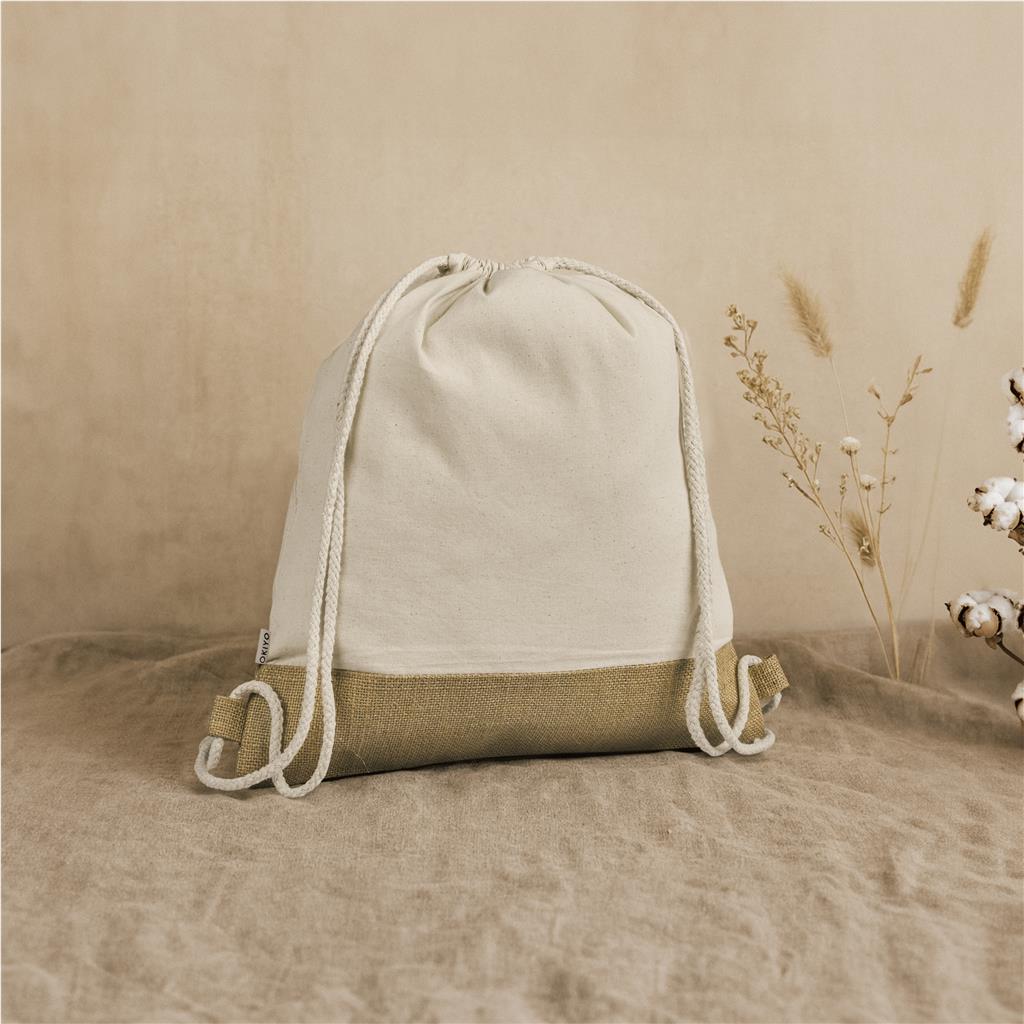 Okiyo Bijin Jute & Cotton Drawstring Bag - Image 5