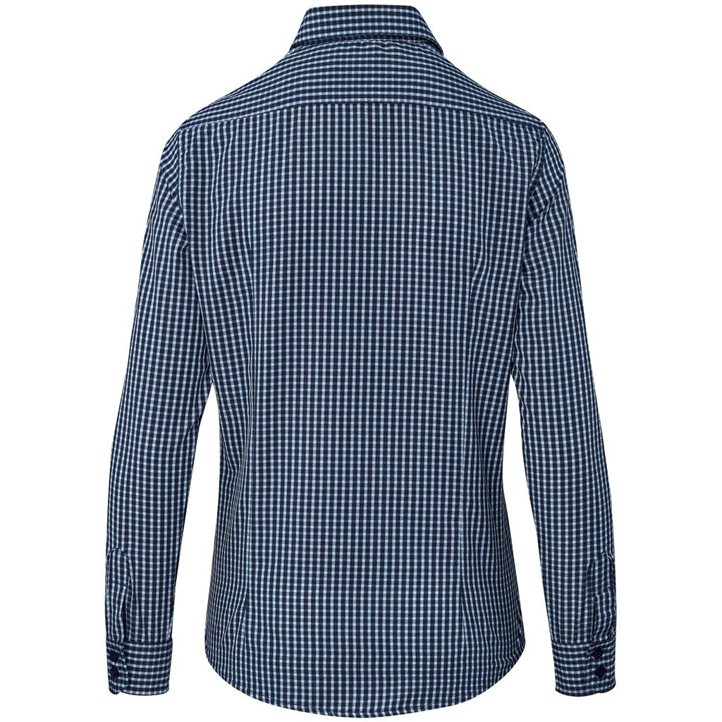 Ladies Long Sleeve Kenton Shirt - Navy - Image 6