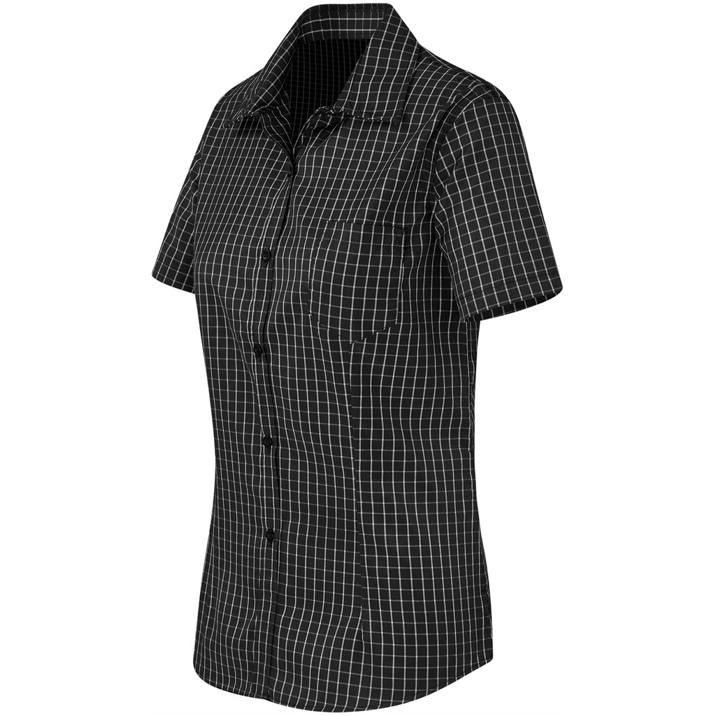Ladies Short Sleeve Aston Shirt - Black - Image 3