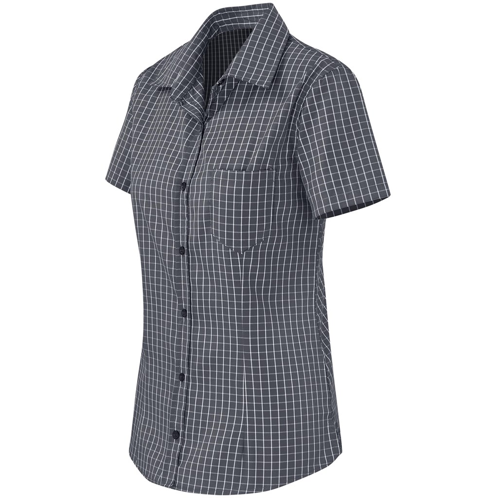 Ladies Short Sleeve Aston Shirt - Grey - Image 3