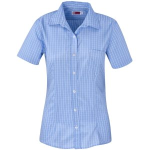 Ladies Short Sleeve Aston Shirt - Light Blue