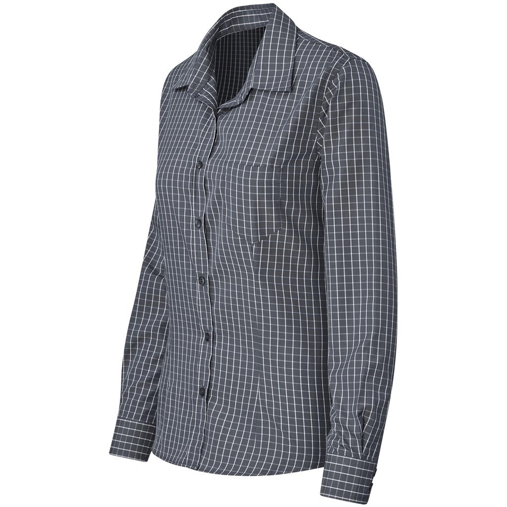 Ladies Long Sleeve Aston Shirt - Grey - Image 3