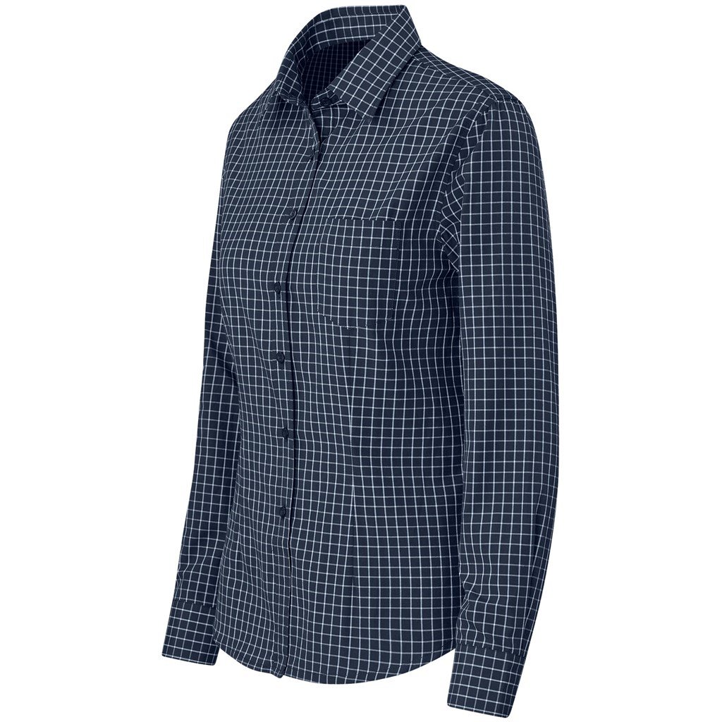 Ladies Long Sleeve Aston Shirt - Navy - Image 4