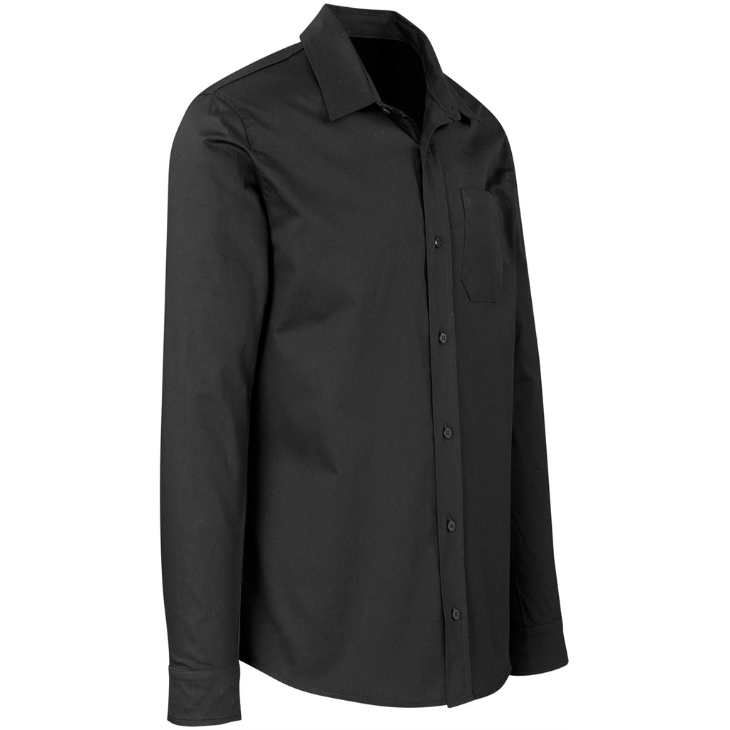 Mens Long Sleeve Milano Shirt - Black