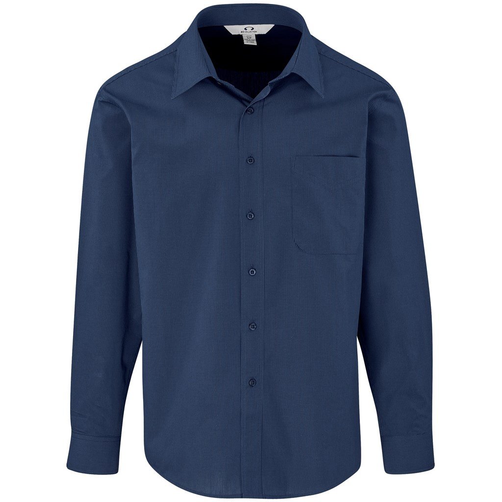 Mens Long Sleeve Micro Check Shirt - Image 5