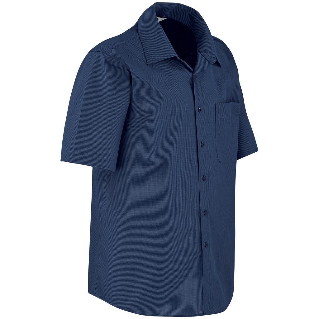 Mens Short Sleeve Micro Check Shirt - Image 8