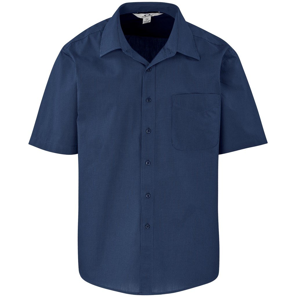 Mens Short Sleeve Micro Check Shirt - Image 5