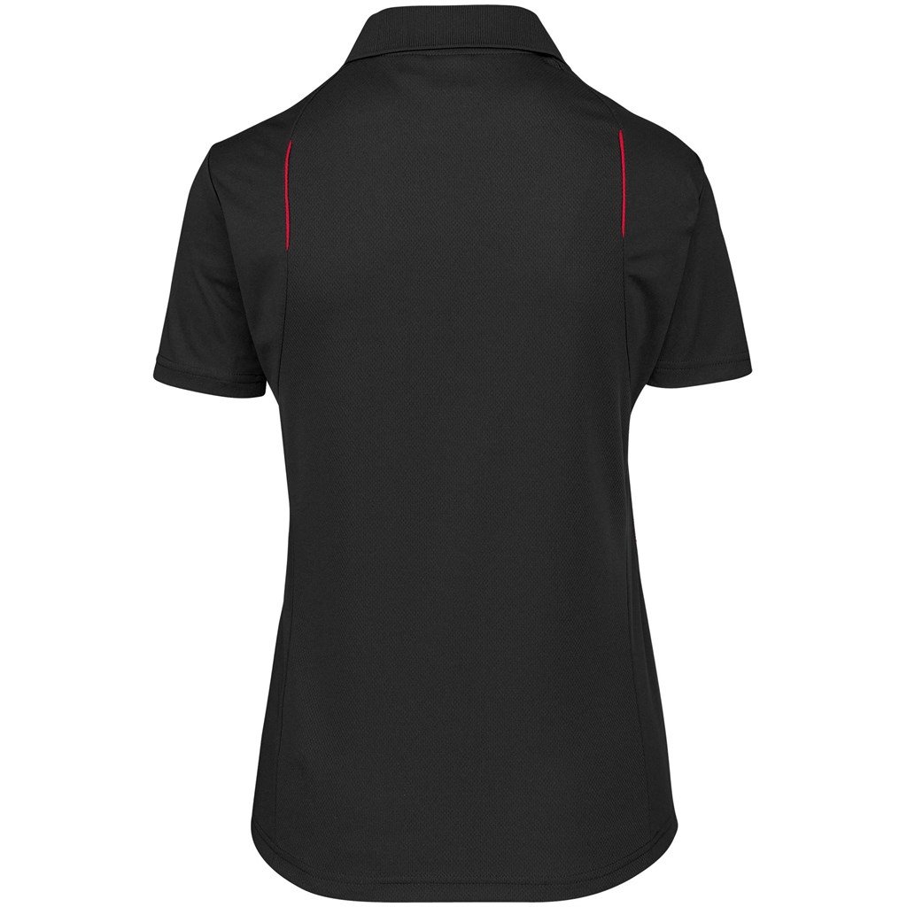 Ladies United Golf Shirt - Black Red - Image 3
