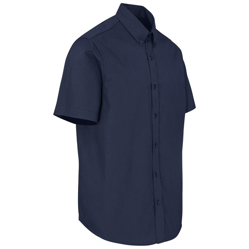 Mens Short Sleeve Brushed Cotton Twill Moderna Shirt - Image 9