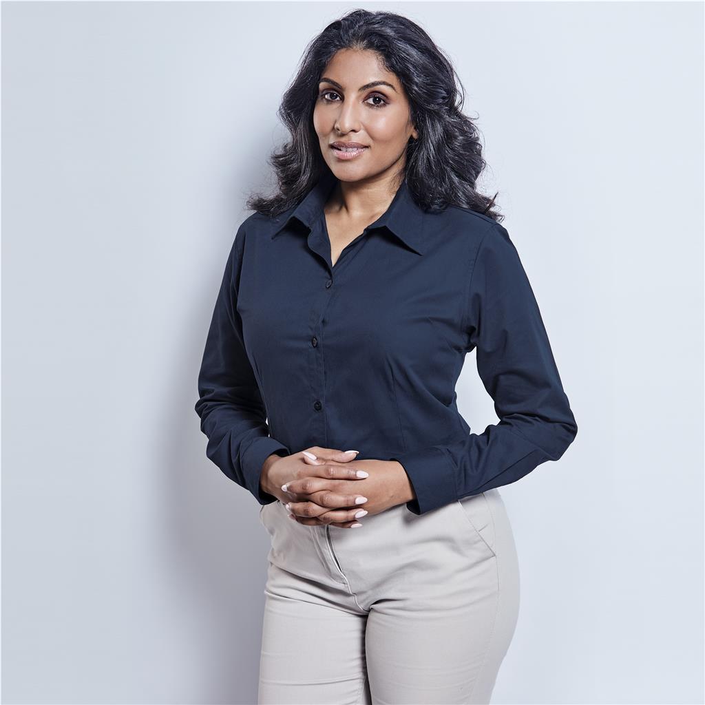 Ladies Long Sleeve Brushed Cotton Twill Moderna Shirt - Image 3