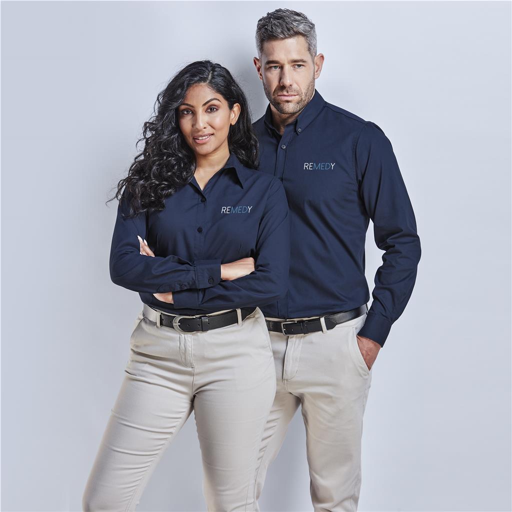 Ladies Long Sleeve Brushed Cotton Twill Moderna Shirt - Image 4