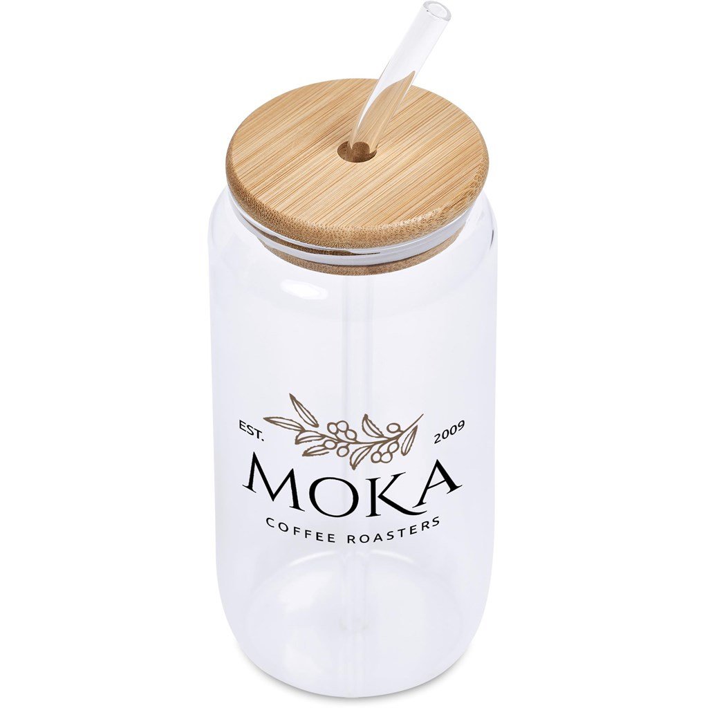 Okiyo Natsu Glass & Bamboo Tumbler & Straw - 500ml - Image 3