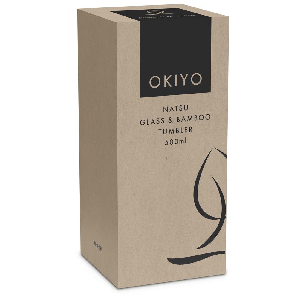 Okiyo Natsu Glass & Bamboo Tumbler & Straw - 500ml - Image 7