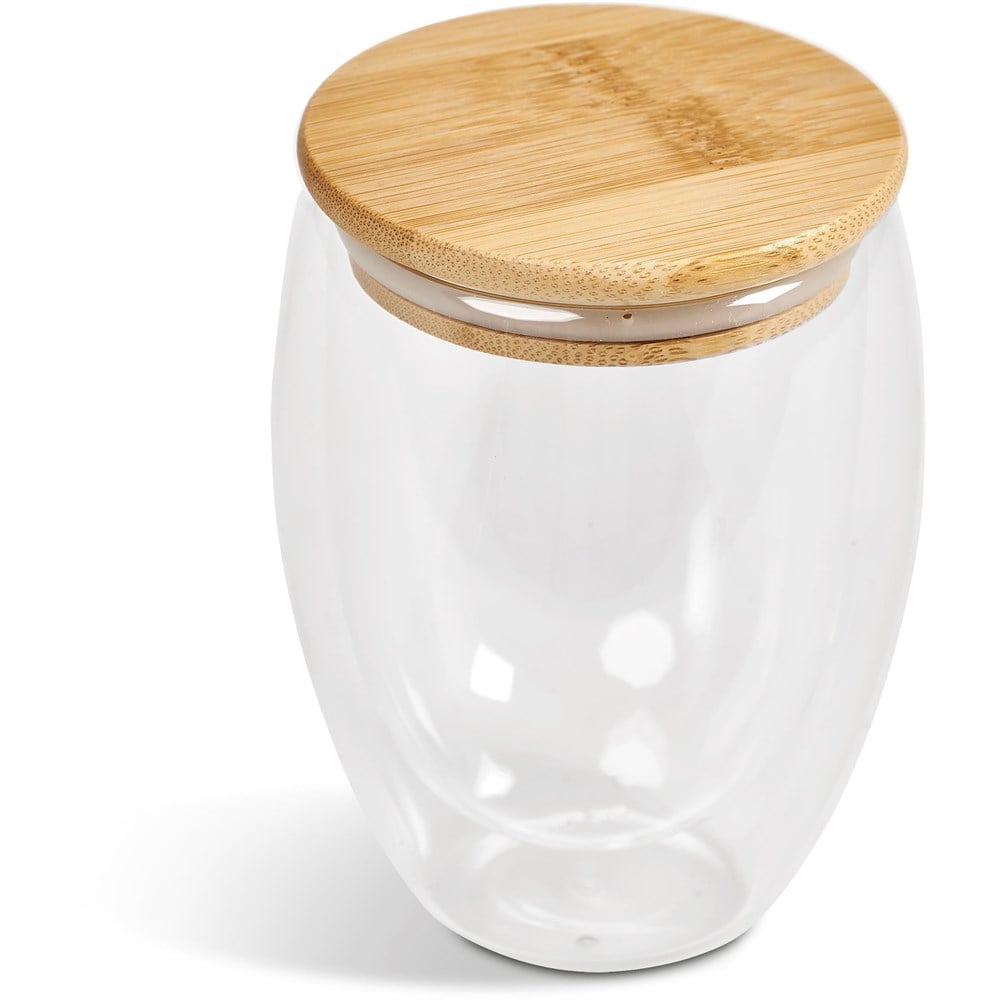 Okiyo Moco Glass & Bamboo Double-Wall Cup - 350ml - Image 14