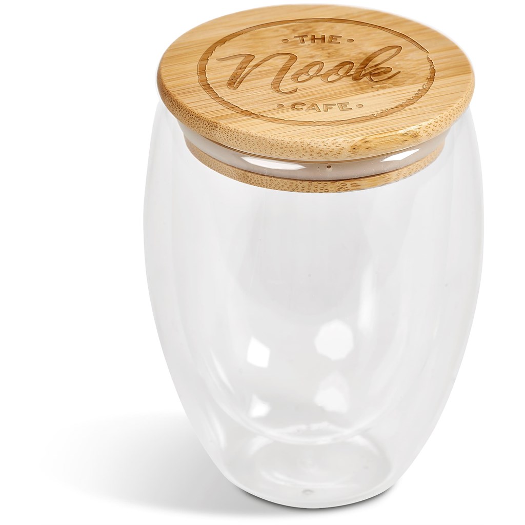 Okiyo Moco Glass & Bamboo Double-Wall Cup - 350ml - Image 10