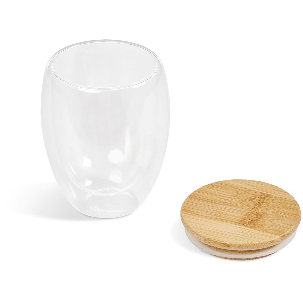 Okiyo Moco Glass & Bamboo Double-Wall Cup - 350ml - Image 12