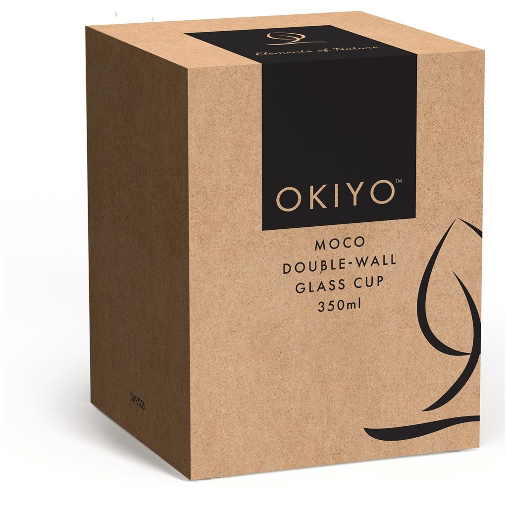 Okiyo Moco Glass & Bamboo Double-Wall Cup - 350ml - Image 15