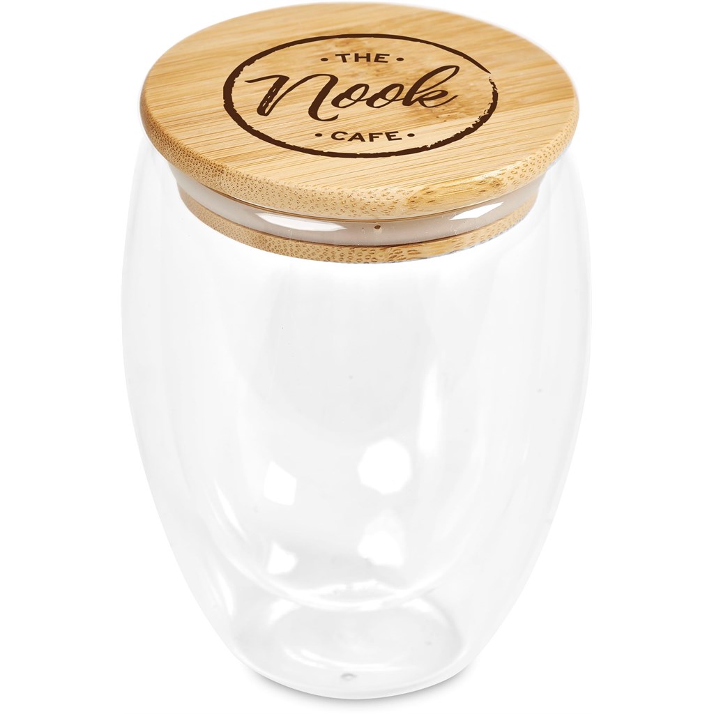 Okiyo Moco Glass & Bamboo Double-Wall Cup - 350ml - Image 17