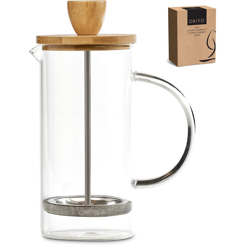 Okiyo Osu Glass & Bamboo Coffee Plunger - 350ml - Image 6