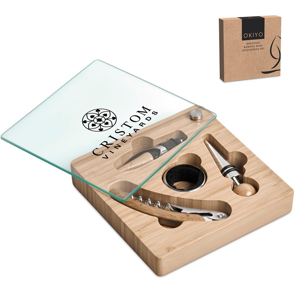 Okiyo Budonoki Bamboo Wine Accessories set - Image 15