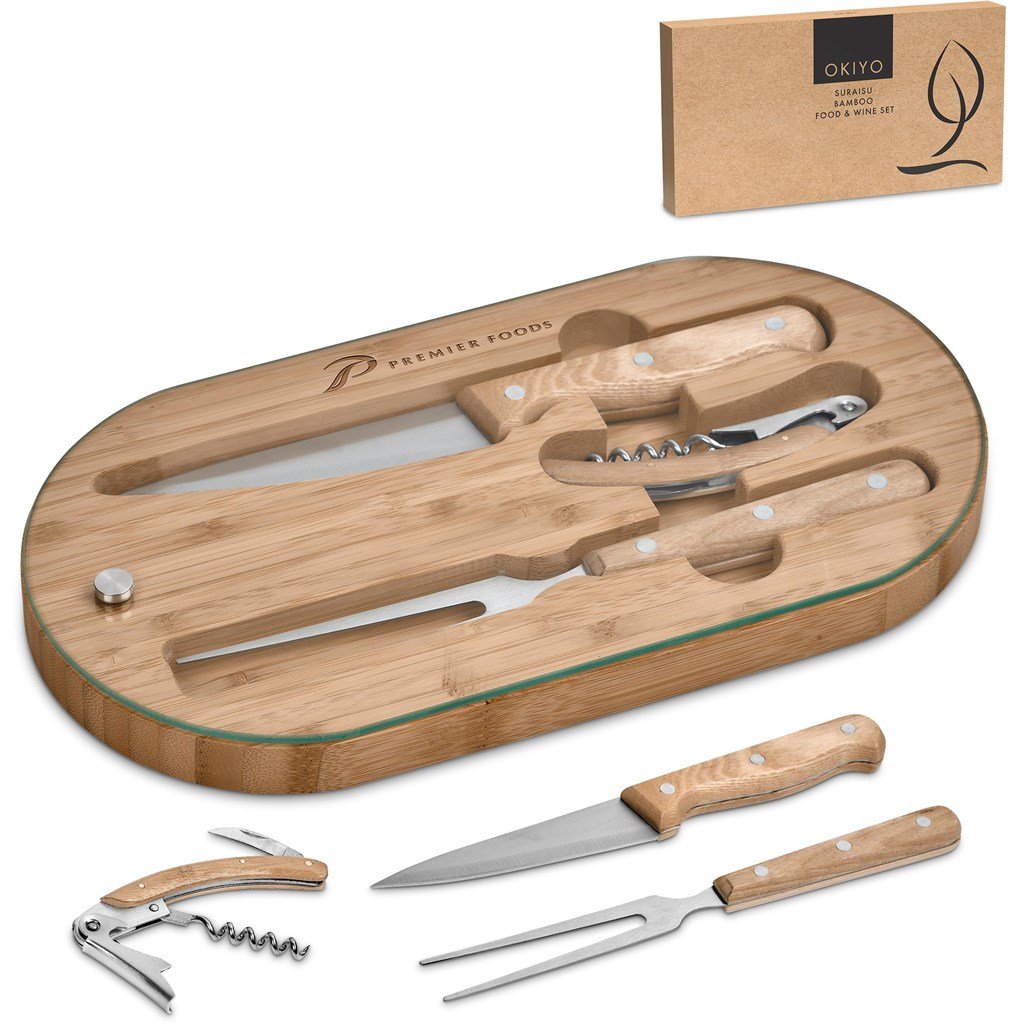 Okiyo Suraisu Bamboo Food & Wine Set - Image 18