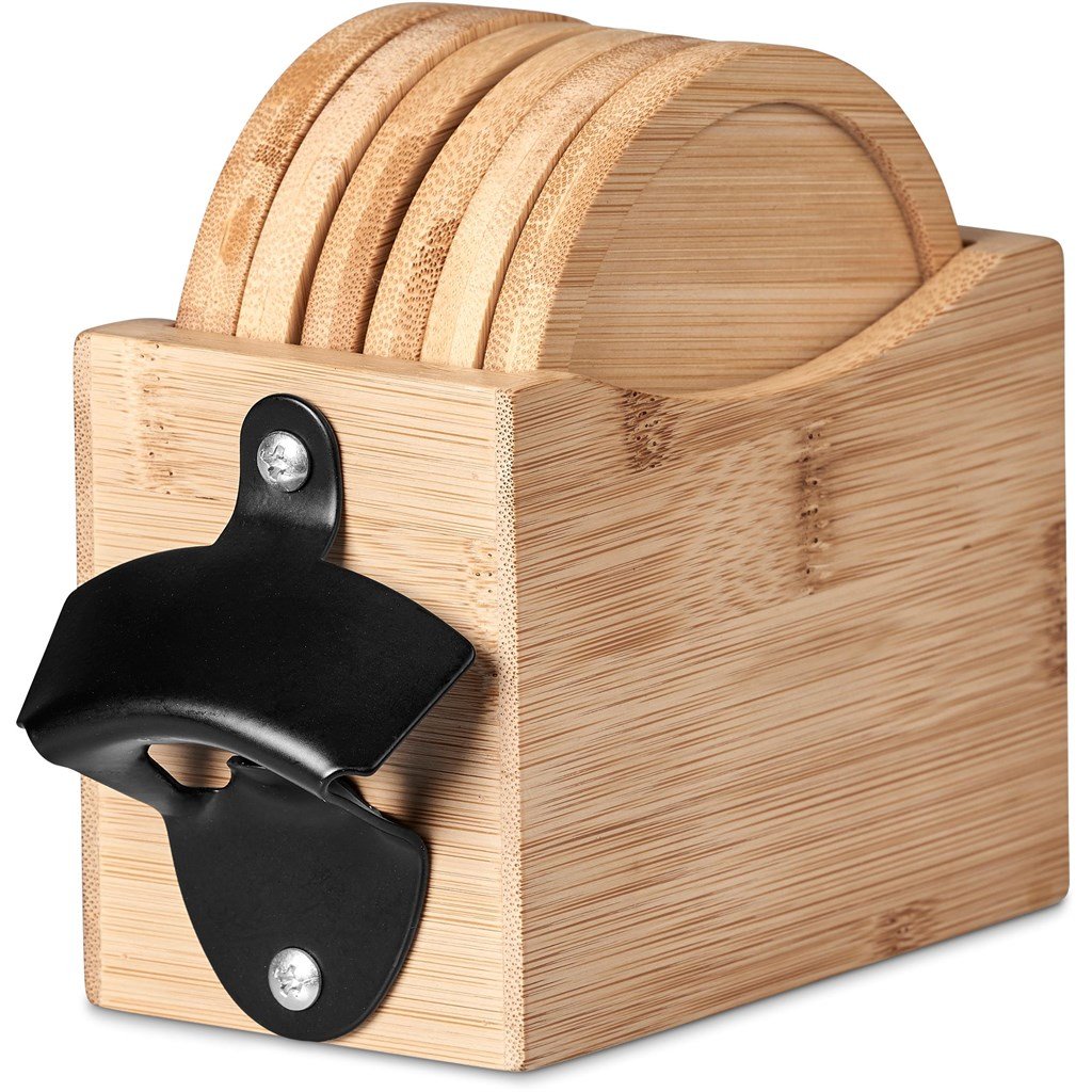 Okiyo Kanpai Bamboo Coaster & Bottle Opener Set - Image 16