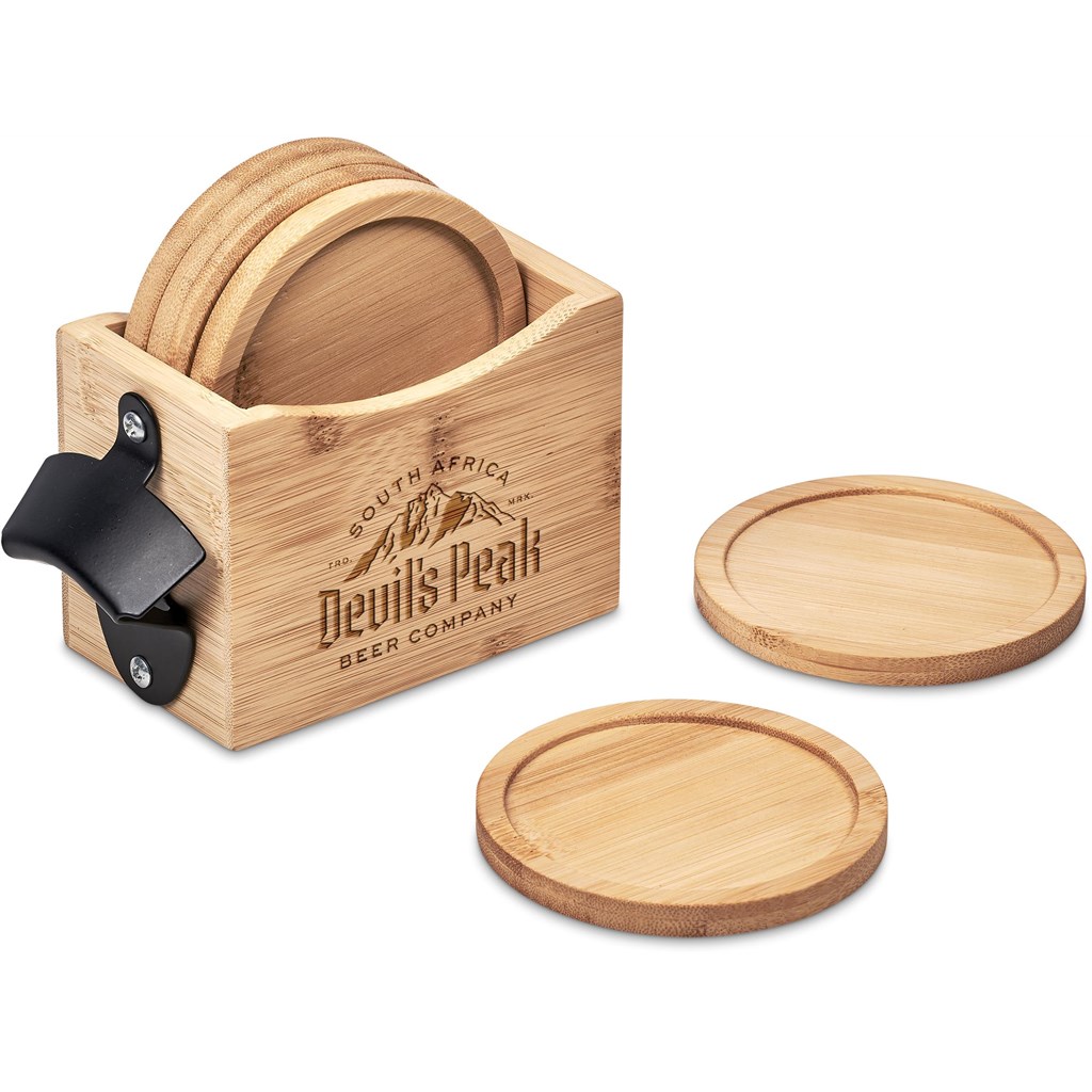 Okiyo Kanpai Bamboo Coaster & Bottle Opener Set - Image 19