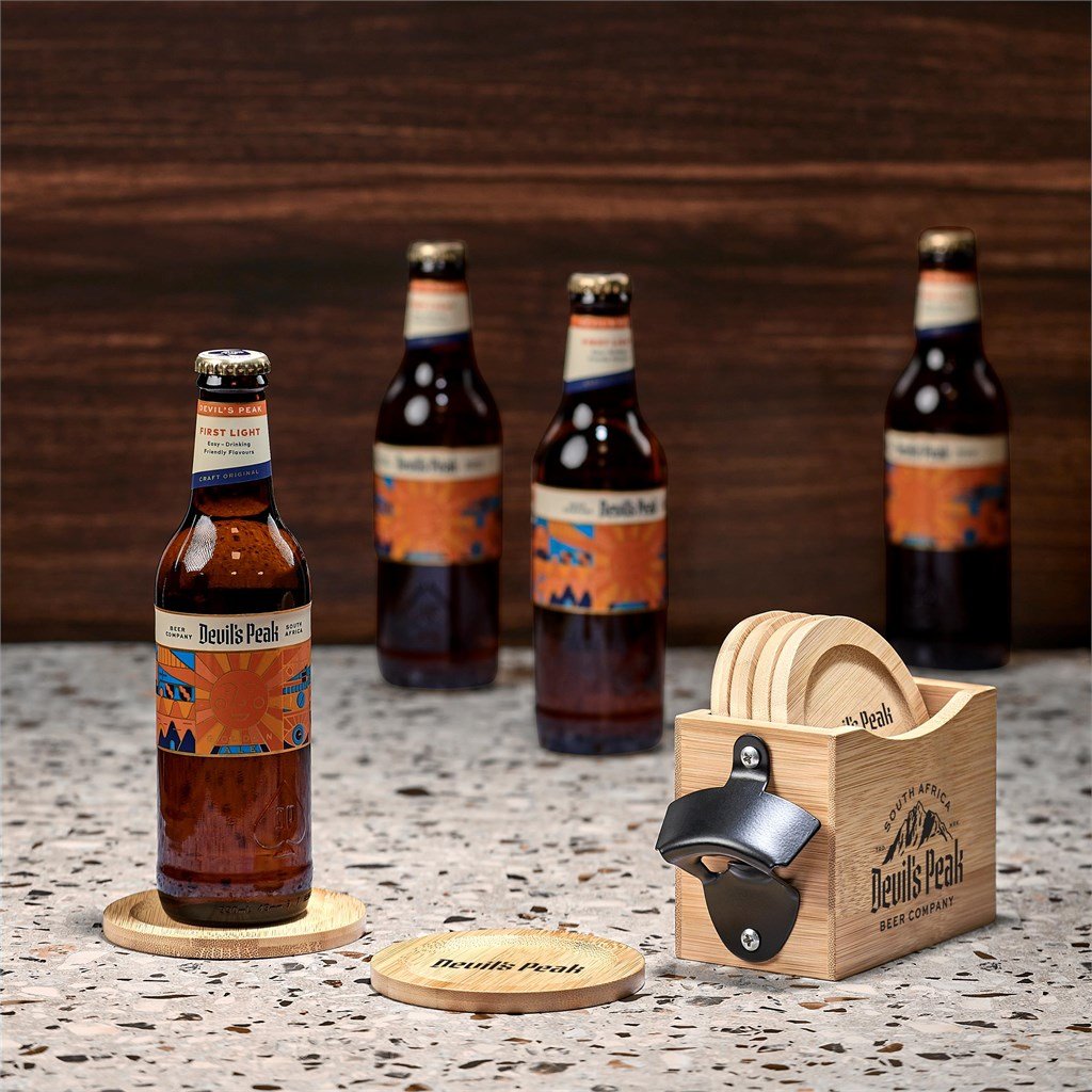 Okiyo Kanpai Bamboo Coaster & Bottle Opener Set - Image 23